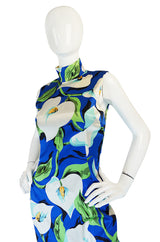 1990s Dolce and Gabbana Stretch Silk Floral Dress