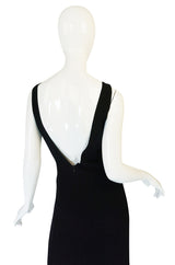 1990s State of Claude Montana Plunging Bare Back Dress