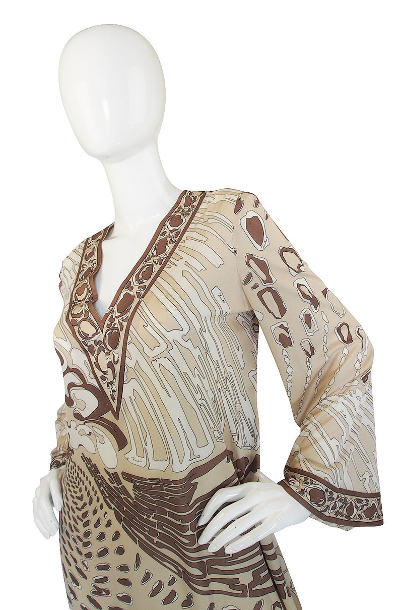 1960s Amazing Silk Jersey Pucci Caftan Dress