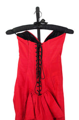 1980s Sarah Whitworth Lace Back Corset Dress