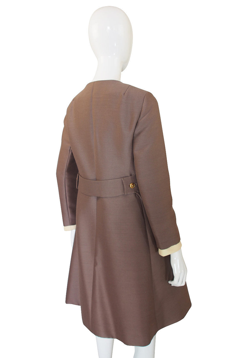 1960s Valentino Silk Taupe Coat or Dress