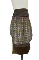 Recent Louis Vuitton Mixed Textiles Silk Chiffon & Tweed Skirt