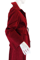 Custom Larger 1972 Red Ultrasuede Halston Suit