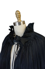 1970s Giorgio Sant'Angelo Flowing Pleated Black Cape
