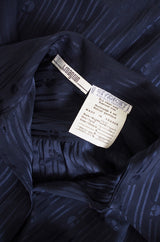 1970s Blue Silk Givenchy Top