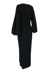 c.1969-1970 Ossie Clark Black 'Graduation' Front Plunge Dress