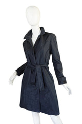 Recent Chic Prada Blue Silk Taffeta Spring Weight Jacket