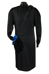 Unusual 1980s Nina Ricci by Gérard Pipart Witty Trompe L'oeil HandBag Dress