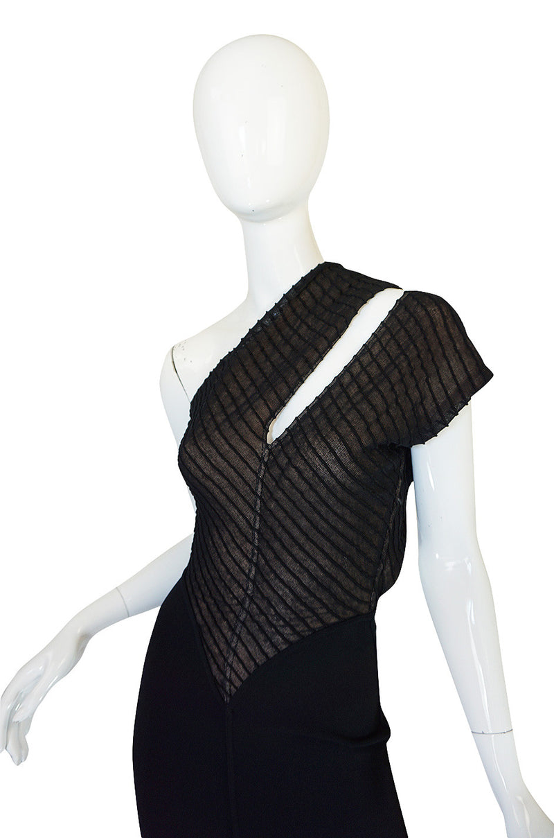 Important 1988-89 Azzedine Alaia Black One Shoulder Dress