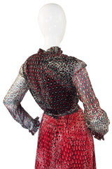 1970s Silk Chiffon Mollie Parnis Dress