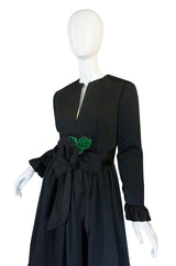 Stunning 1960s Black Silk Satin Sarmi Cocktail Dress