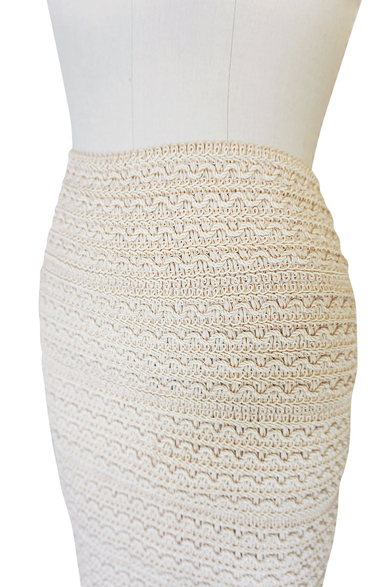1980s Stretch Knit & Cord Kritzia Mini Skirt