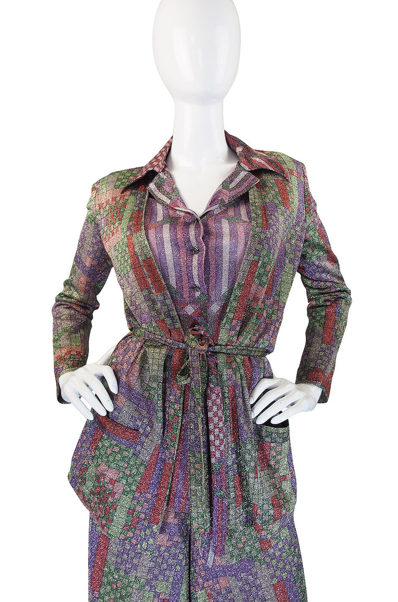 1972 Missoni Metallic Three Pieces Pantsuit Set