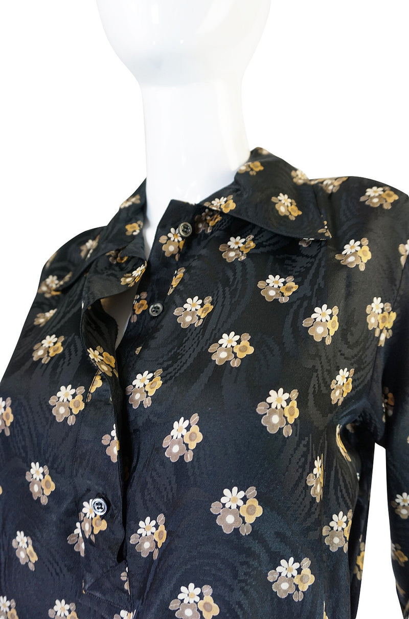 1974 Yves Saint Laurent Silk Floral Print Top – Shrimpton Couture