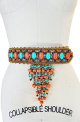 1960s Completely Covered Cabochon and Beaded Belt