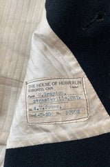 Dated 1920 Mens Black Worsted Wool & Silk Back & Interior Vest
