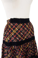 1970s Yves Saint Laurent Plaid Challis Skirt