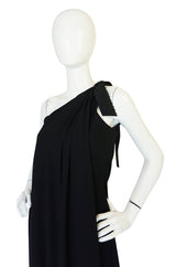 1980s Bill Blass One Shoulder Dress