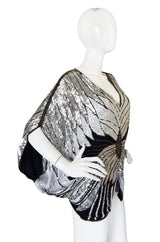 1970s Elaborate Heavily Sequin Butterfly Top Or Cape