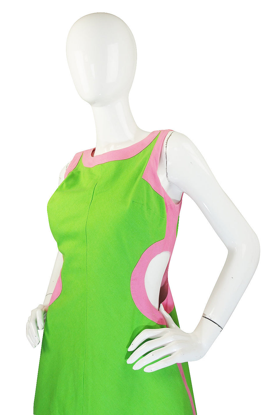 1960s Green & Pink Cut Out Mini Gogo Dress – Shrimpton Couture