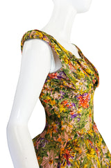 Extraordinary 1950s Yellow Silk Ceil Chapman Dress