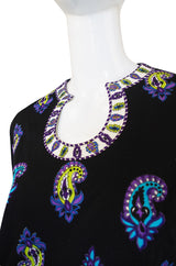 1960s Pretty Mr Dino Print Jersey Dress