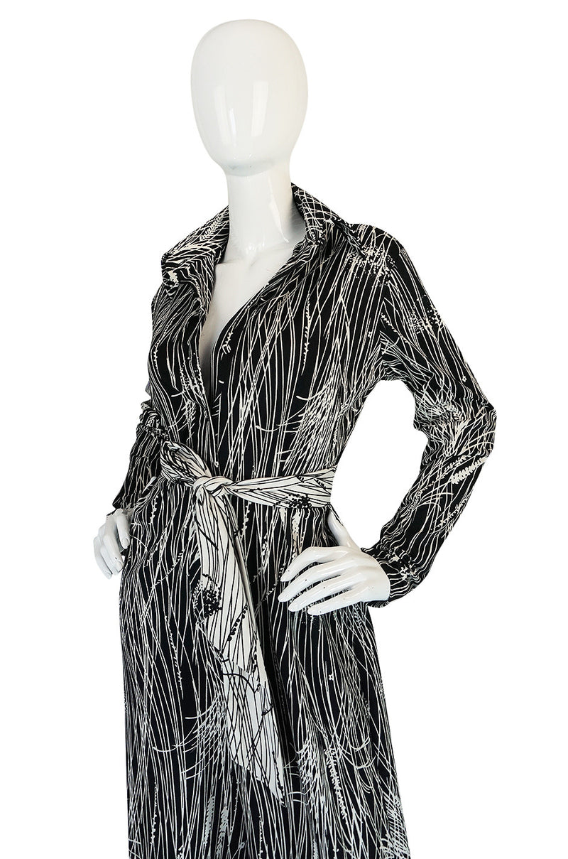 Fabulous 1970s Lanvin Graphic Print Jersey Jumpsuit