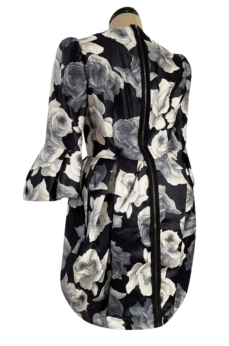 Iconic Fall 2011 Lanvin by Alber Elbaz Ad Campaign & Look 39 Runway Grey Floral Print Dress