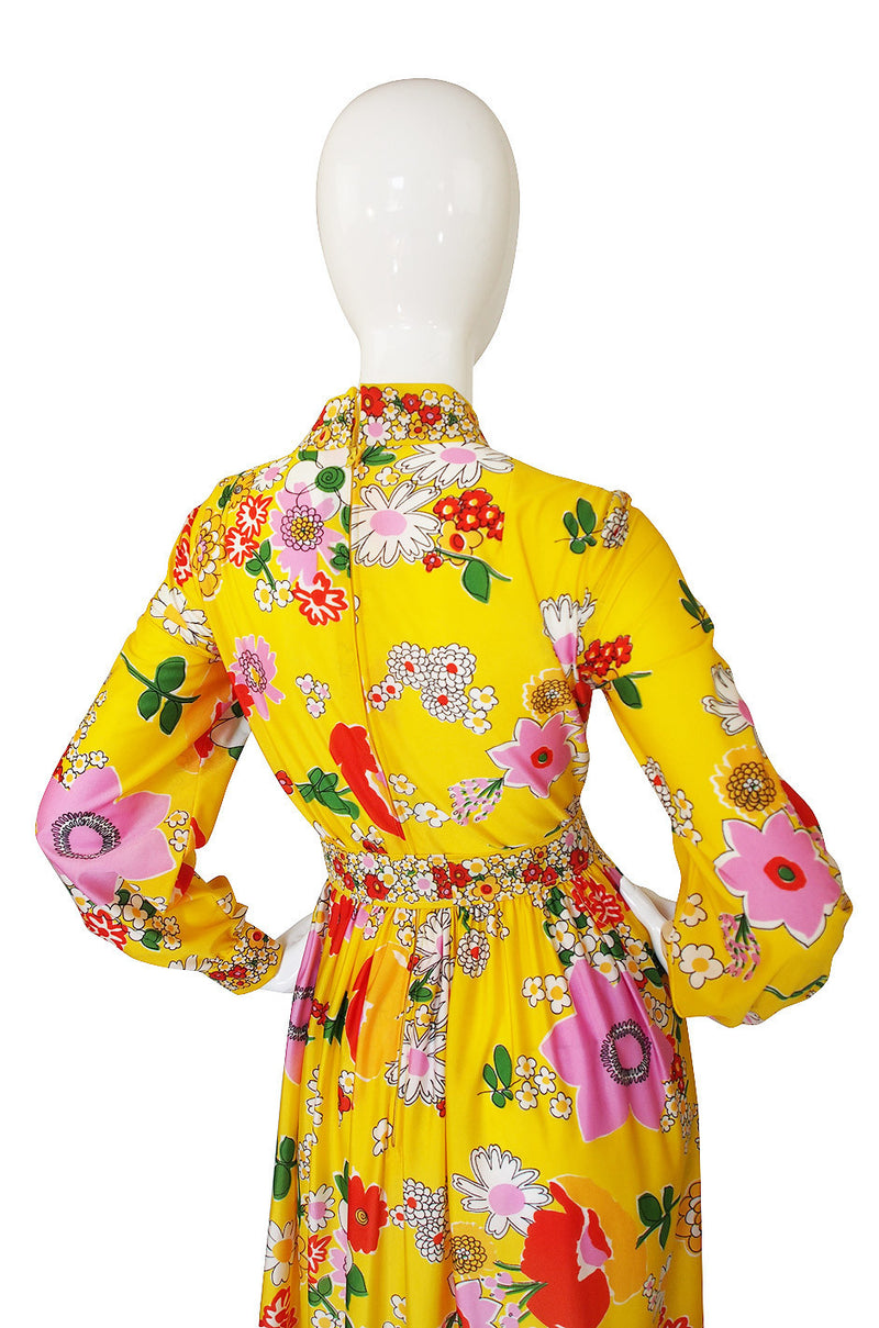 1960s Oscar De La Renta Yellow Maxi Dress