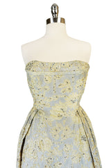 c.1953 Christian Dior Couture Silver & Sequin Fantasy Gown