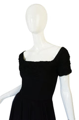 Stunning 1950s Little Black Silk Chiffon Ceil Chapman Dress