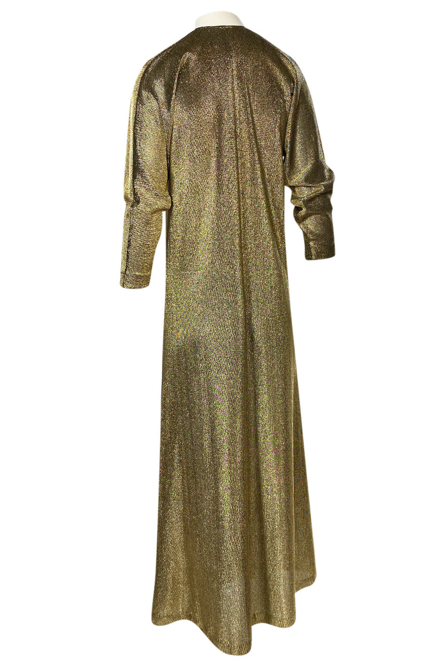 Iconic 1970s Halston Long Metallic Gold Lame Lurex Caftan Dress – Shrimpton  Couture