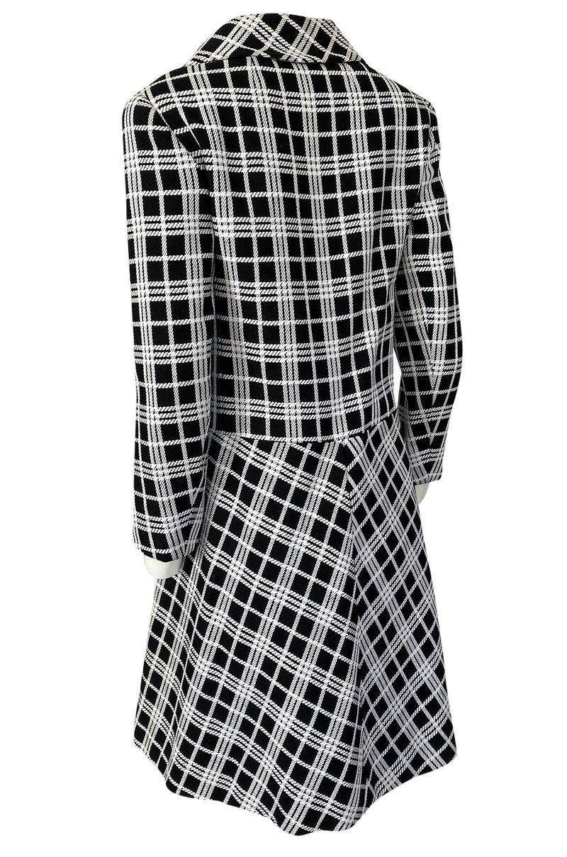 Spring 1970 Diorling by Christian Dior Numbered Mod Black & White Check Coat