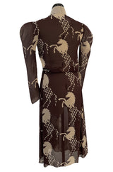 Iconic & Rare Spring 2001 Chloe by Stella McCartney Look 11 Runway Horse Print Dress