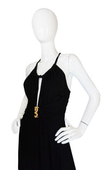 Recent Roberto Cavalli Plunging Black Silk Jersey Dress