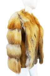 Stunning 1970s Natural Red Fox & Suede Fur Jacket