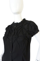 c2007 Prada Black Gathered "Knot" Black Top