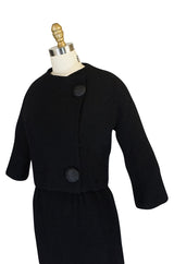 c1957 Black Cristobal Balenciaga Haute Couture Suit