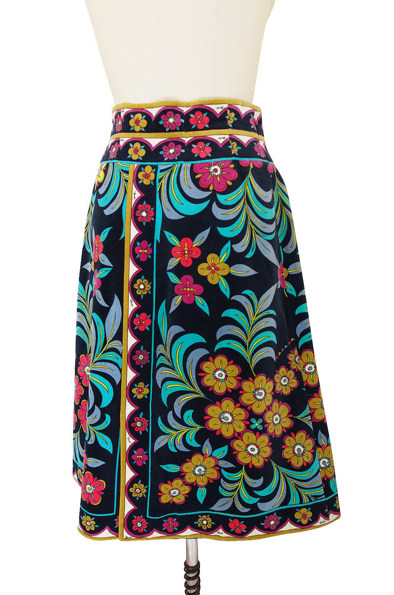 1960s Multi Color Emilio Pucci Velvet Skirt