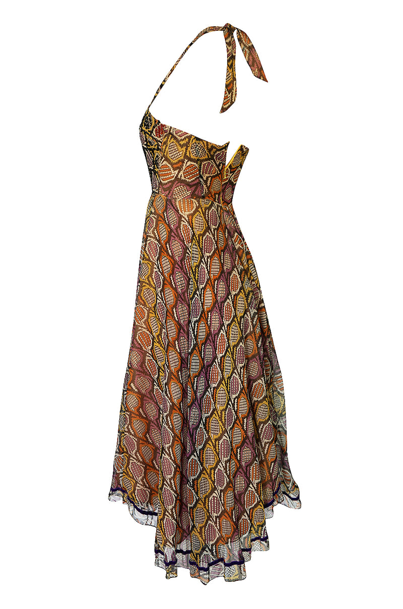 Museum Exhibited 1970 Thea Porter Couture Dress in Silk & Beads