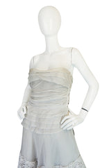 1950s Hardy Amies Couture Fine Silk Organza & Lace Dress