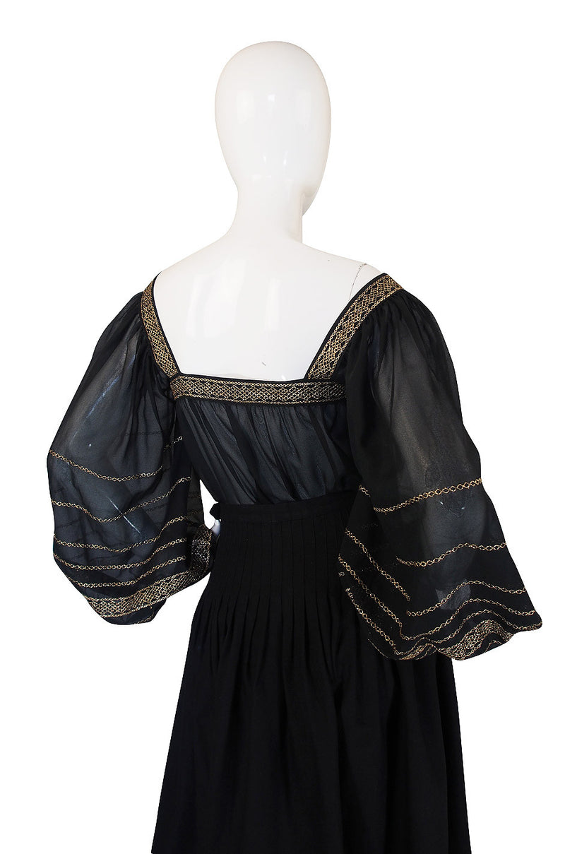 S/S 1977 Yves Saint Laurent Peasant Top & Skirt