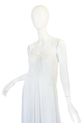 1970s Ossie Clark Attr Quorum White Jersey Dress