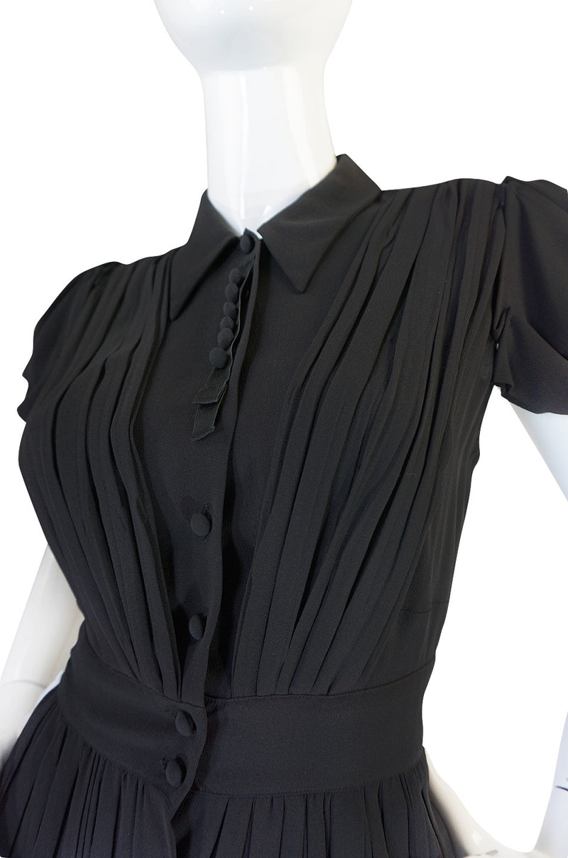 Stunnng Recent Black Silk Pleated Prada Top