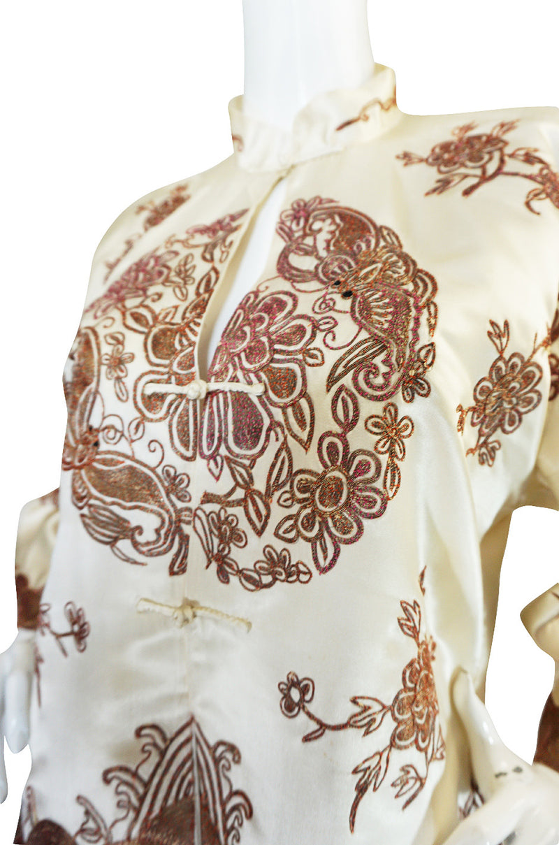 1930s Silk & Emroidered Metal Thread Asian Jacket