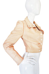 Documented 1971-1972 Andre Courreges Vinyl Crop Jacket in Buff