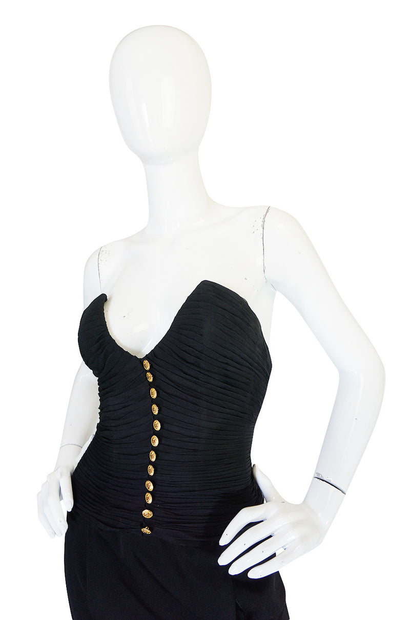 1985 Chanel Silk & Jersey Corset Dress worn by Emily Ratajkowski