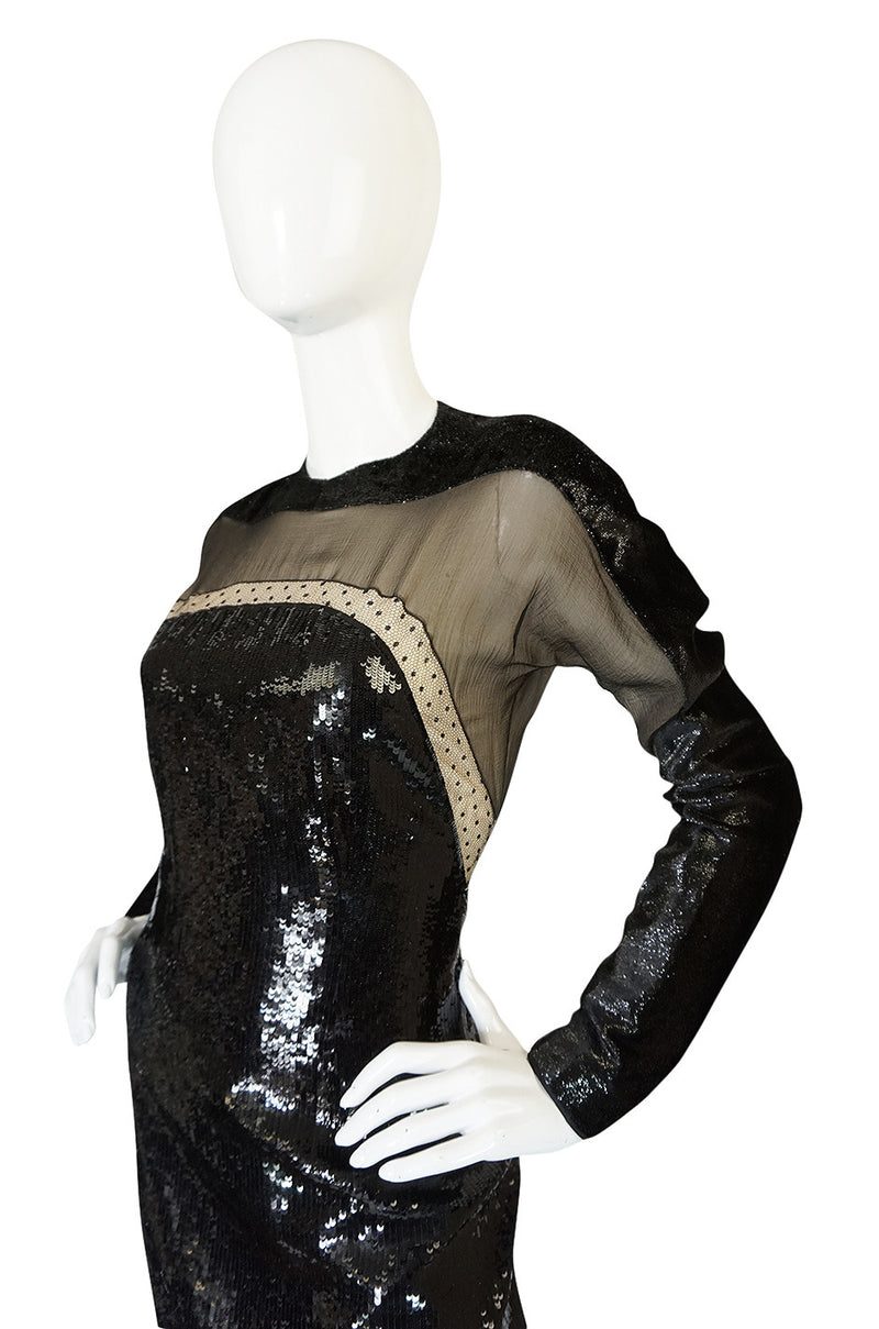Museum Held Fall 1990-91 Geoffrey Beene Sequin & Lace Dress