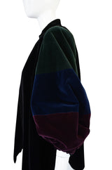 1970s Saint Laurent Multi Color Velvet Smock Jacket
