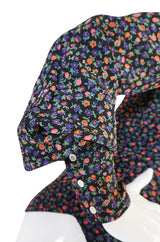 1960s Rare Tiny Floral Print Jeff Banks Silk Shirt